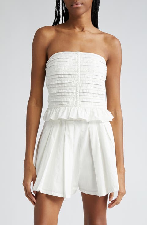 Annie Strapless Cotton Crop Top
