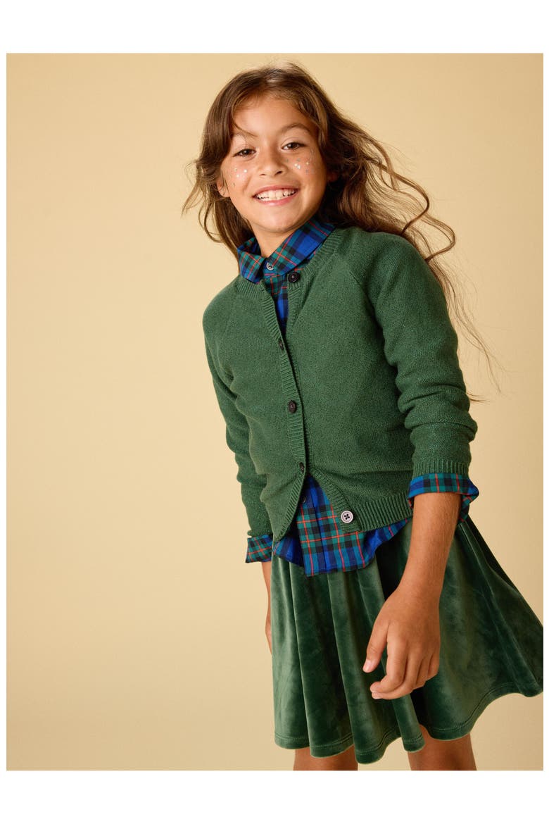 Velour Twirl Skirt, Alternate, color, Pineneedle