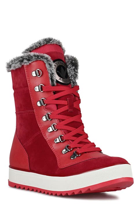 Maya Faux Fur Lined Lace-Up Boot (Women)