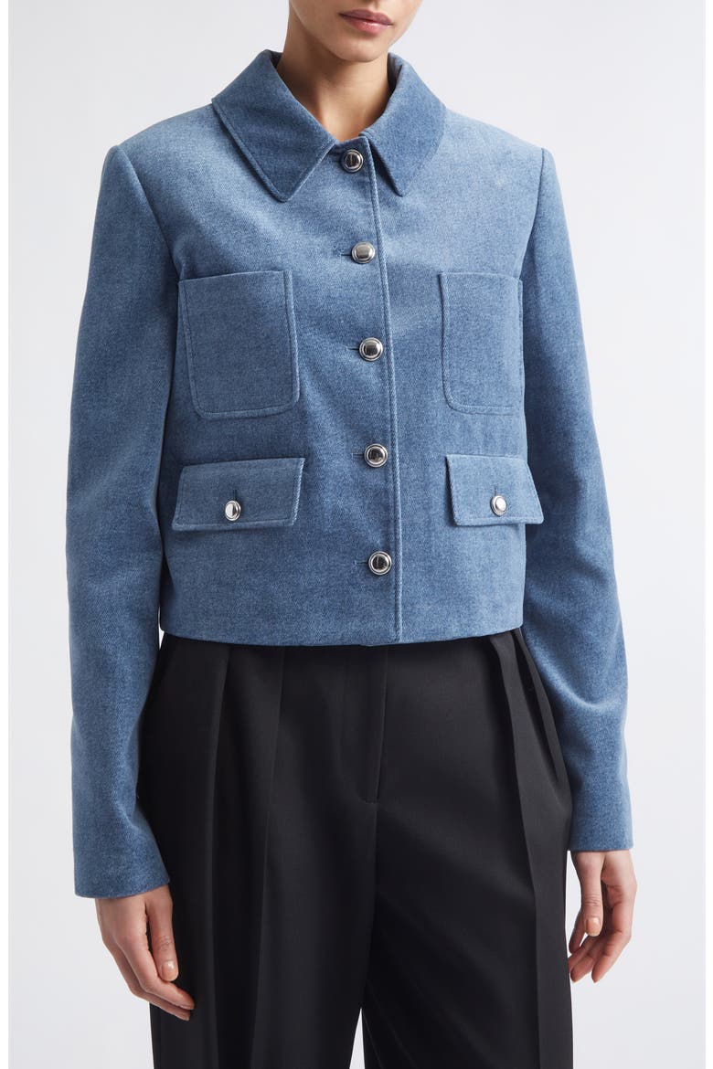 Astley Crop Denim Jacket, Alternate, color, ASH BLUE