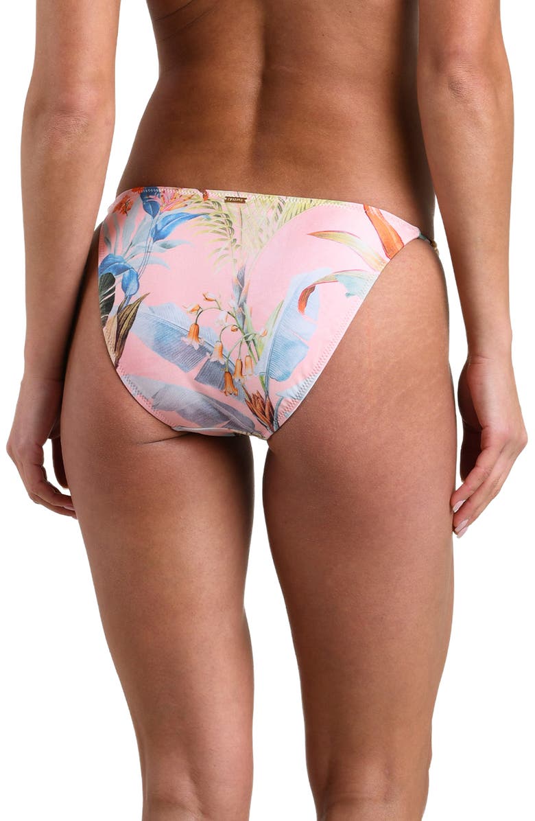 L'AGENCE Colorful Palm Violet Beaded Bikini Bottoms, Alternate, color, Pink Multi