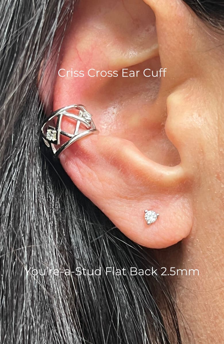 Seed2Stone Criss Cross Ear Cuff Mid Ear, Alternate, color, Silver