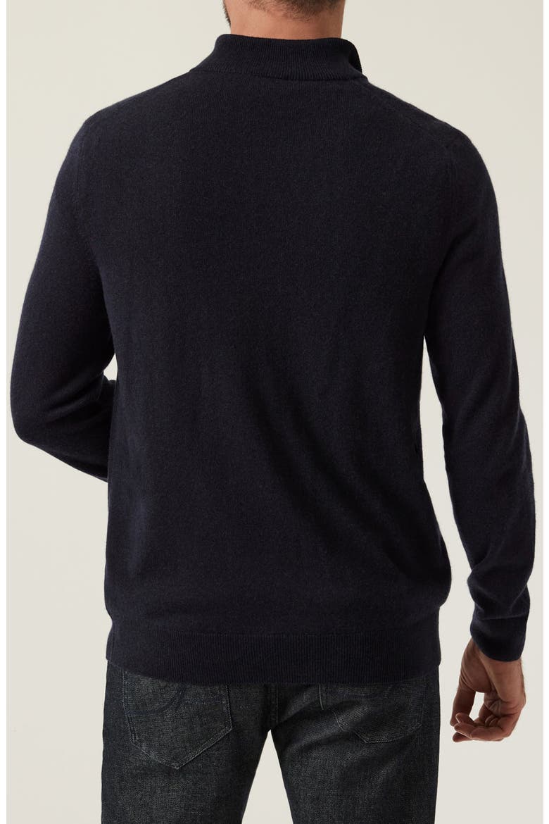 Cashmere, Silk & Wool Quarter Zip Sweater, Alternate, color, DARK NAVY