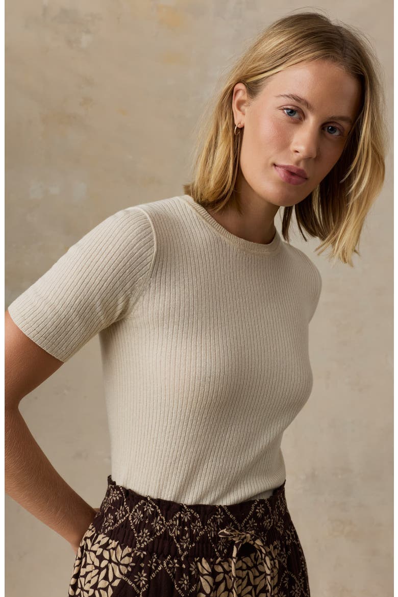 Miramar Linen & Cotton T-Shirt, Alternate, color, SUMMER SAND