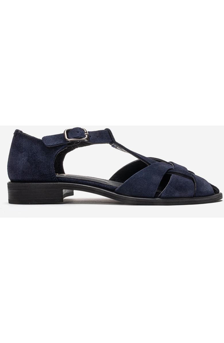 Forever & Always Shoes Dexara Leather Sandal, Alternate, color, Navy Suede