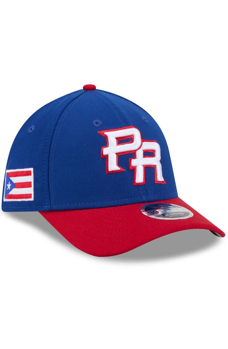 New Era Men's New Era  Blue/Red Puerto Rico Baseball 2026 World Baseball Classic M-Crown 39THIRTY Flex Hat, Main, color, Blue