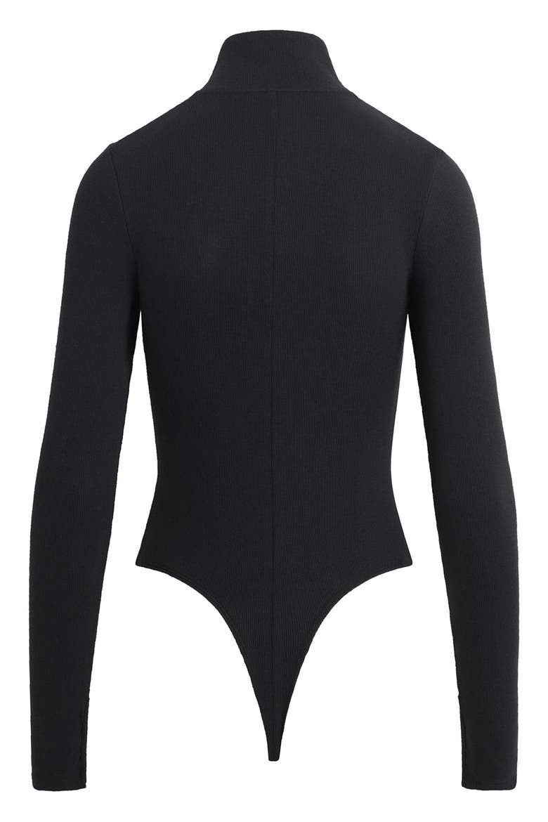 Long Sleeve Bodysuit, Alternate, color, BLACK