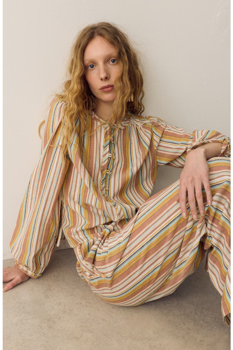 Stripe Button-Up Shirt, Alternate, color, PINK/ MULTI