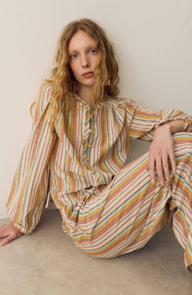 PER UNA BY M&S Stripe Button-Up Shirt, Alternate, color, Pink/ Multi