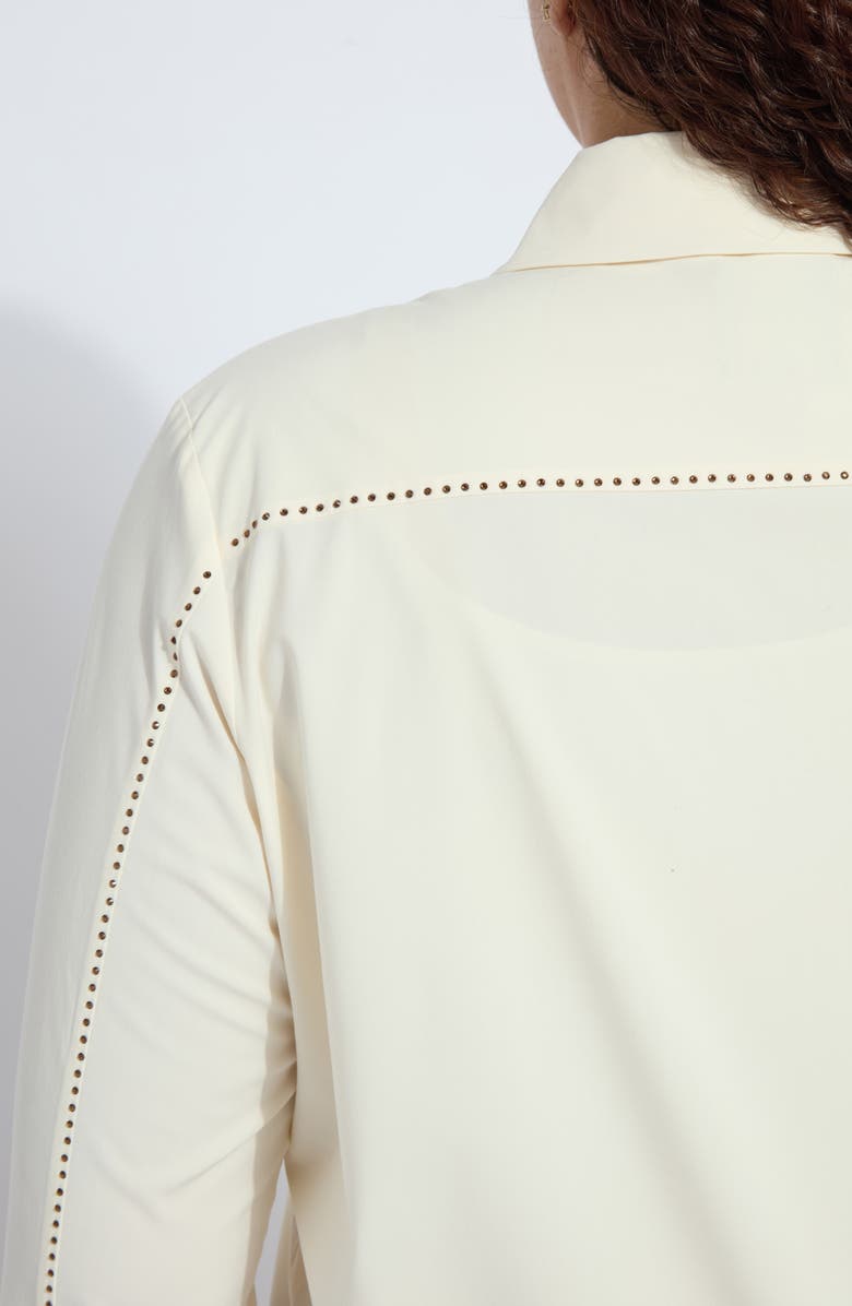 Lysse Rackel Embellished Button-Up Shirt, Alternate, color, Macadamia
