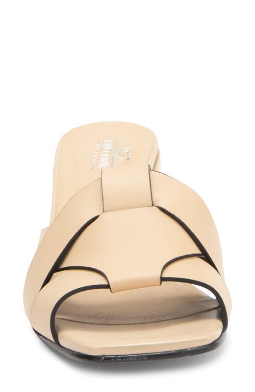 2 Twin Hearts Cross Band Block Heel Sandal In Light Beige