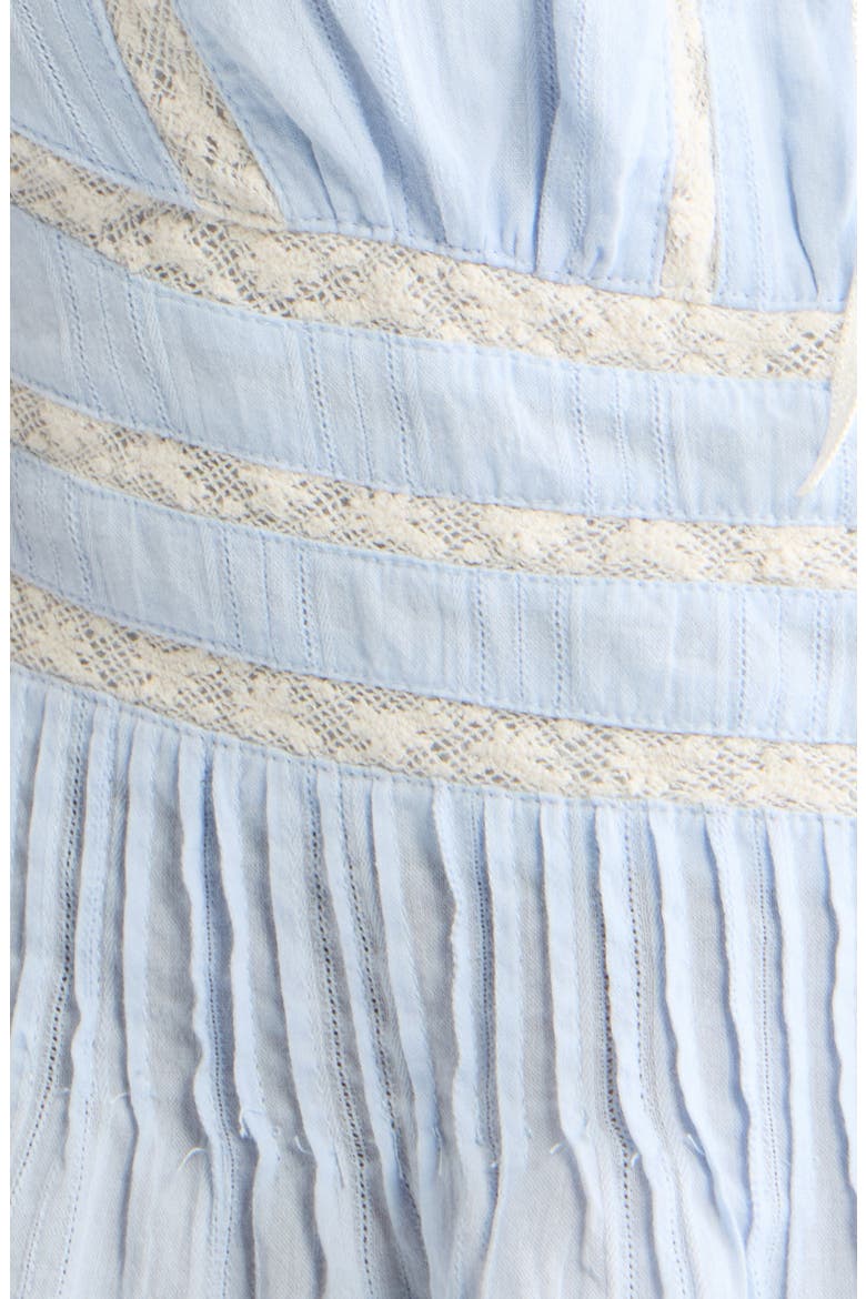 Kaelin Lace Trim Ruffle Sleeveless Top, Alternate, color, CHAMBRAY SKY