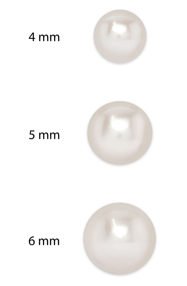 Lily Nily 3-Pair Pearl Stud Earrings, Alternate, color, Silver