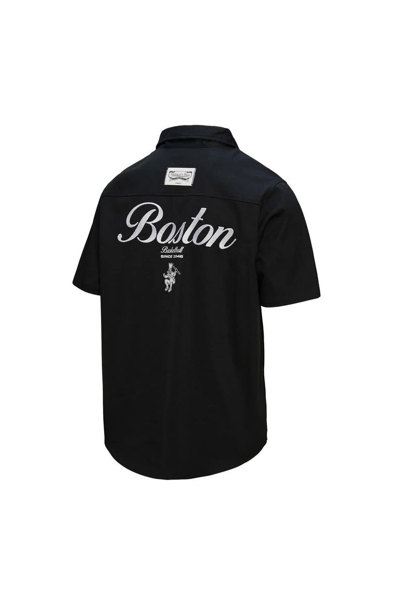 Mitchell & Ness Men's Mitchell & Ness Black Boston Celtics Hardwood Classics Camp Shirt, Alternate, color, Black