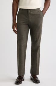 BOSS Genius Slim Fit Wool and Linen Trousers
