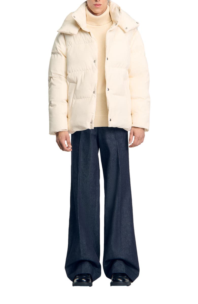 SANDRO Quilted puffer jacket, Alternate, color, 