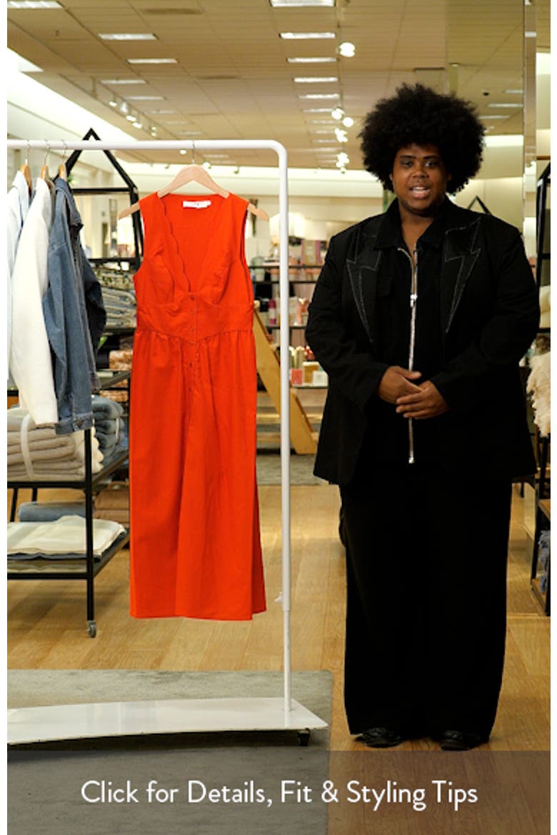 Cory Scallop Neck Sleeveless Midi Shirtdress video
