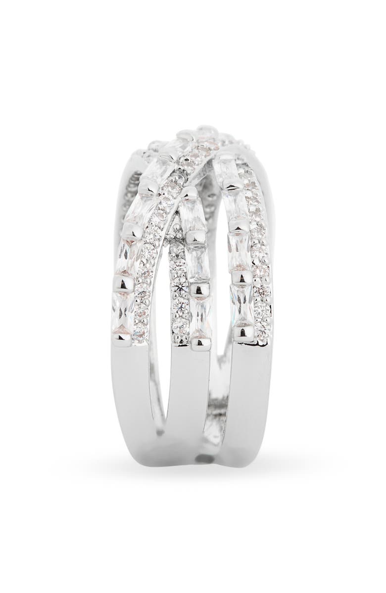 NORDSTROM RACK Crossover CZ Ring, Alternate, color, Clear- Silver