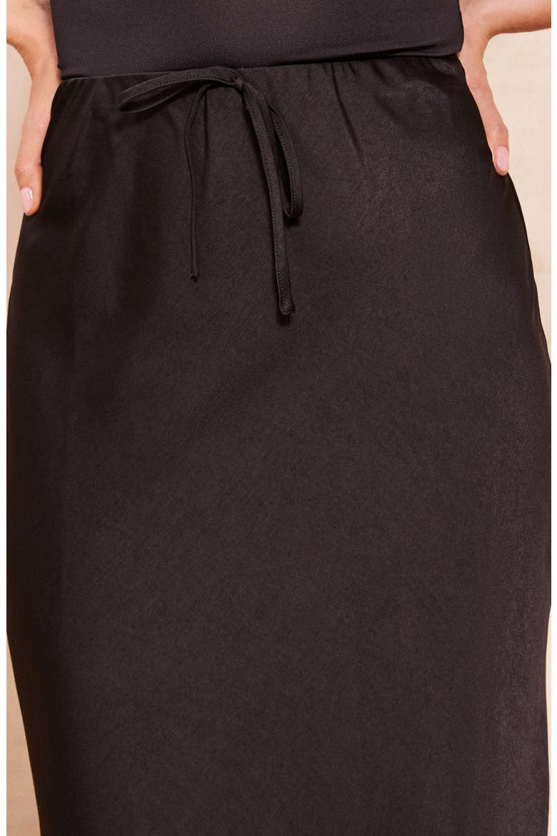 Satin Maxi Skirt, Alternate, color, BLACK