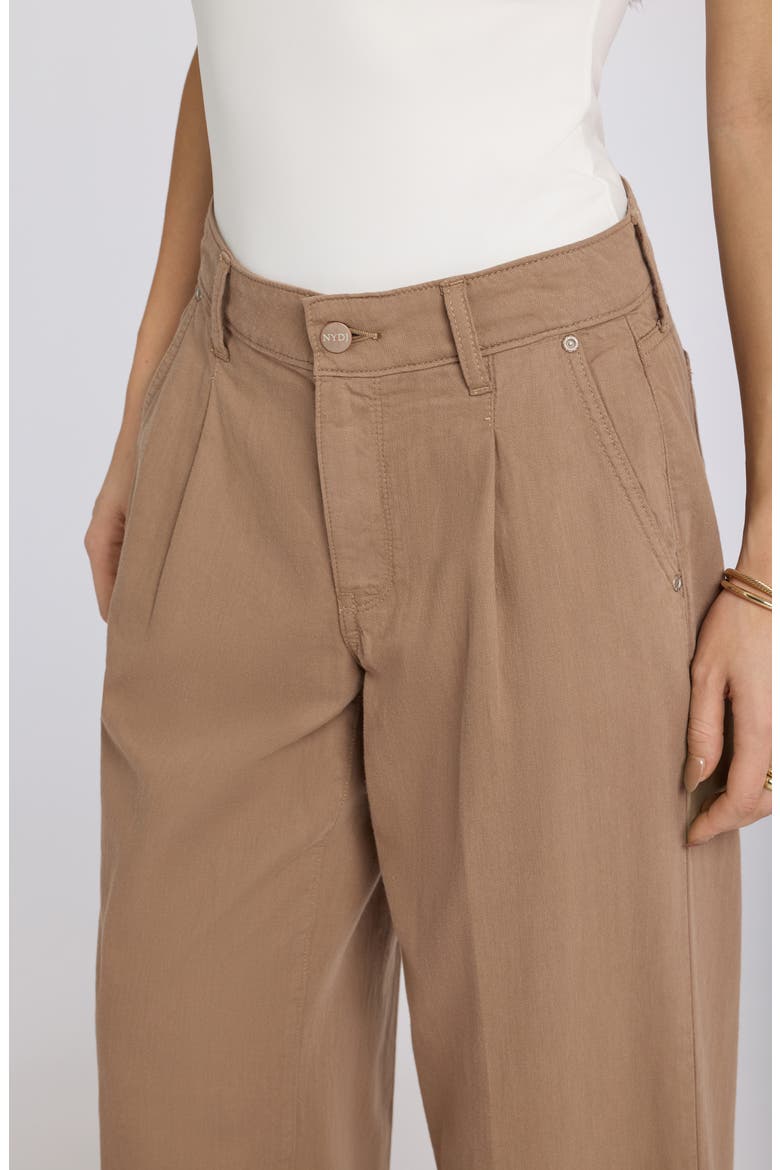 Teresa Pleated High Ankle Waist Wide Leg Jeans, Alternate, color, TOASTED COCONUT