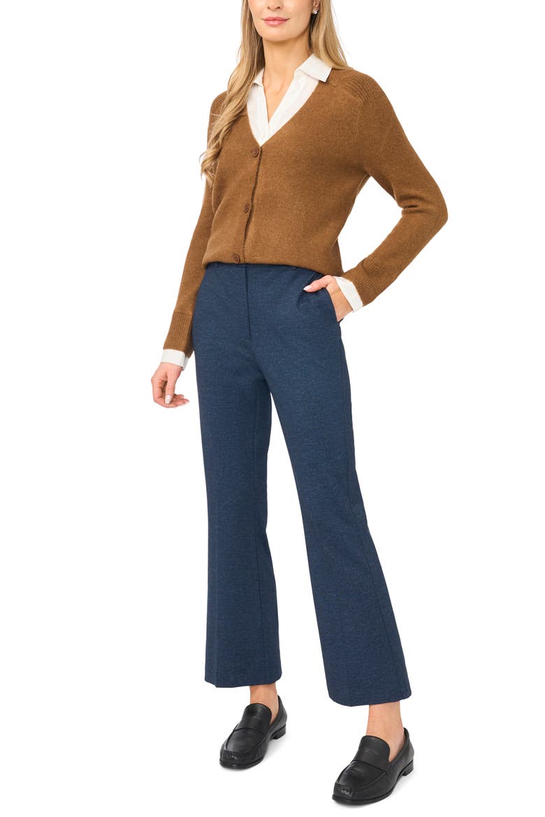 Mixed Media Twofer V-Neck Cardigan, Alternate, color, RICH COGNAC