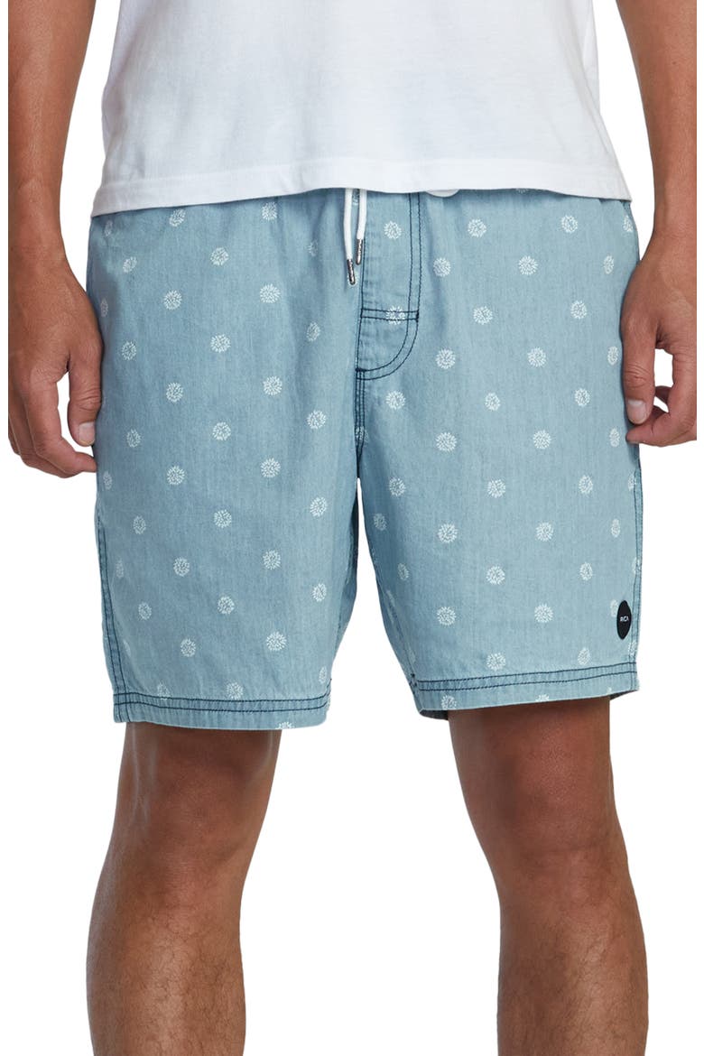 Escape Cotton Chambray Drawstring Shorts, Main, color, WASHED INDIGO