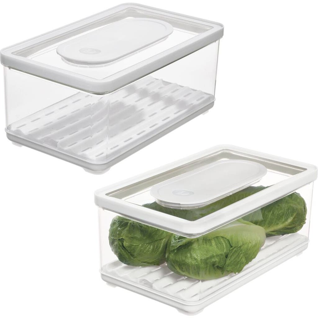Idesign Large Fridge Produce Bin With Removable Drainage Tray And Lid