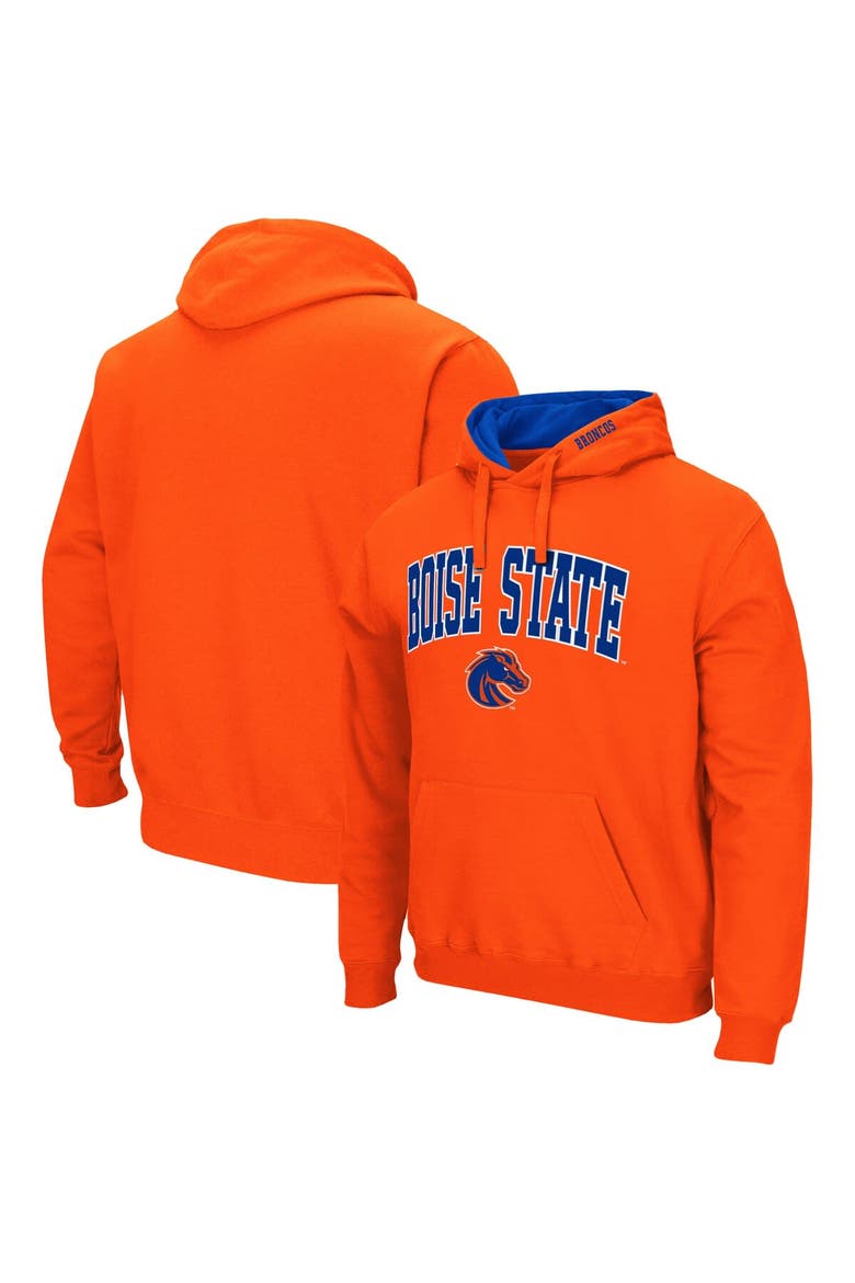 Men's Colosseum Orange Boise State Broncos Arch & Logo 3.0 Pullover Hoodie, Main, color, Orange