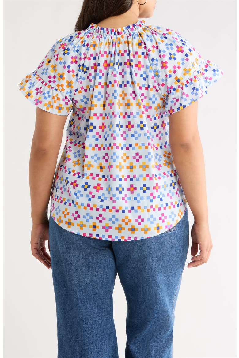 Cabina Floral Macy Ruffle Top, Alternate, color, LIGHT-BLUE-MULTO