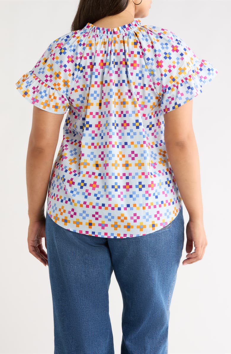 SUGARLIPS Cabina Floral Macy Ruffle Top, Alternate, color, Light-Blue-Multo