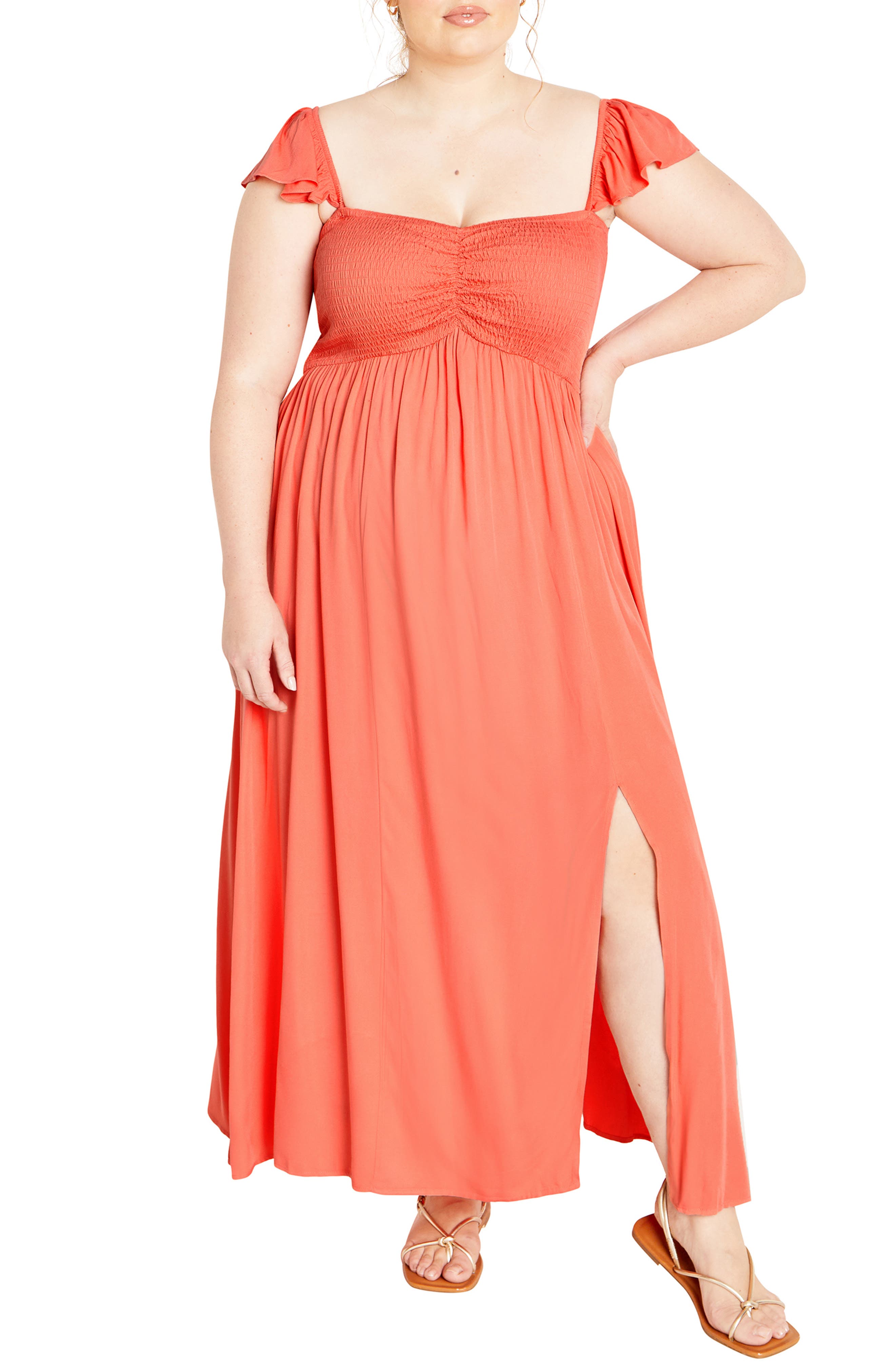 City Chic Tiarne Smocked Maxi Dress