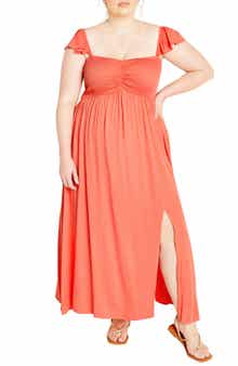 City Chic Tiarne Smocked Maxi Dress
