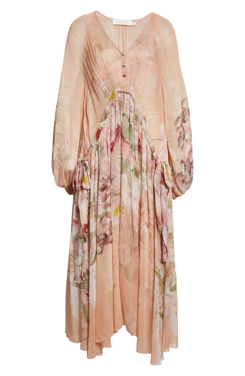 Zimmermann Zimmerman Dancer Drawn Floral Print Long Sleeve Midi Dress, Alternate, color, 