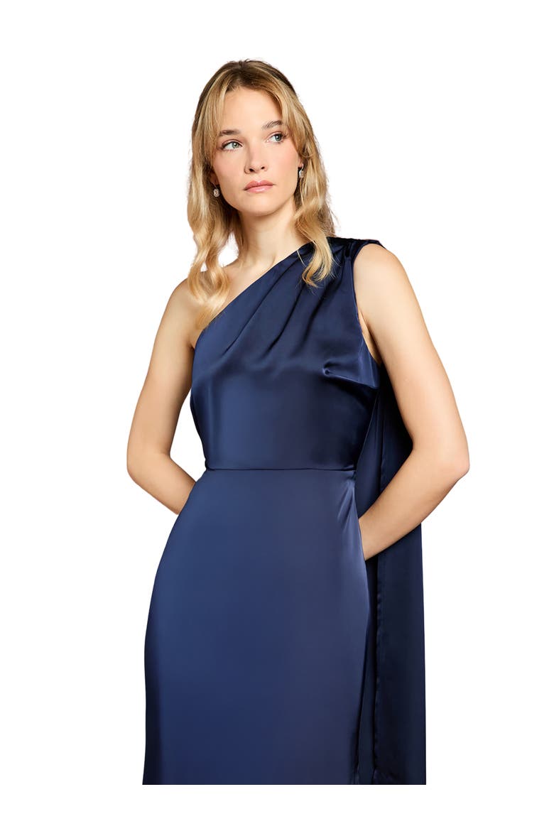 One Shoulder Maxi Dress, Alternate, color, Navy