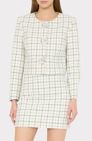 Milly Mika Plaid Crop Jacket
