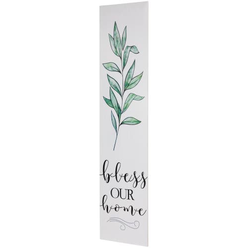 Northlight 36" Bless Our Home Wooden Porch Board Sign Decoration In White
