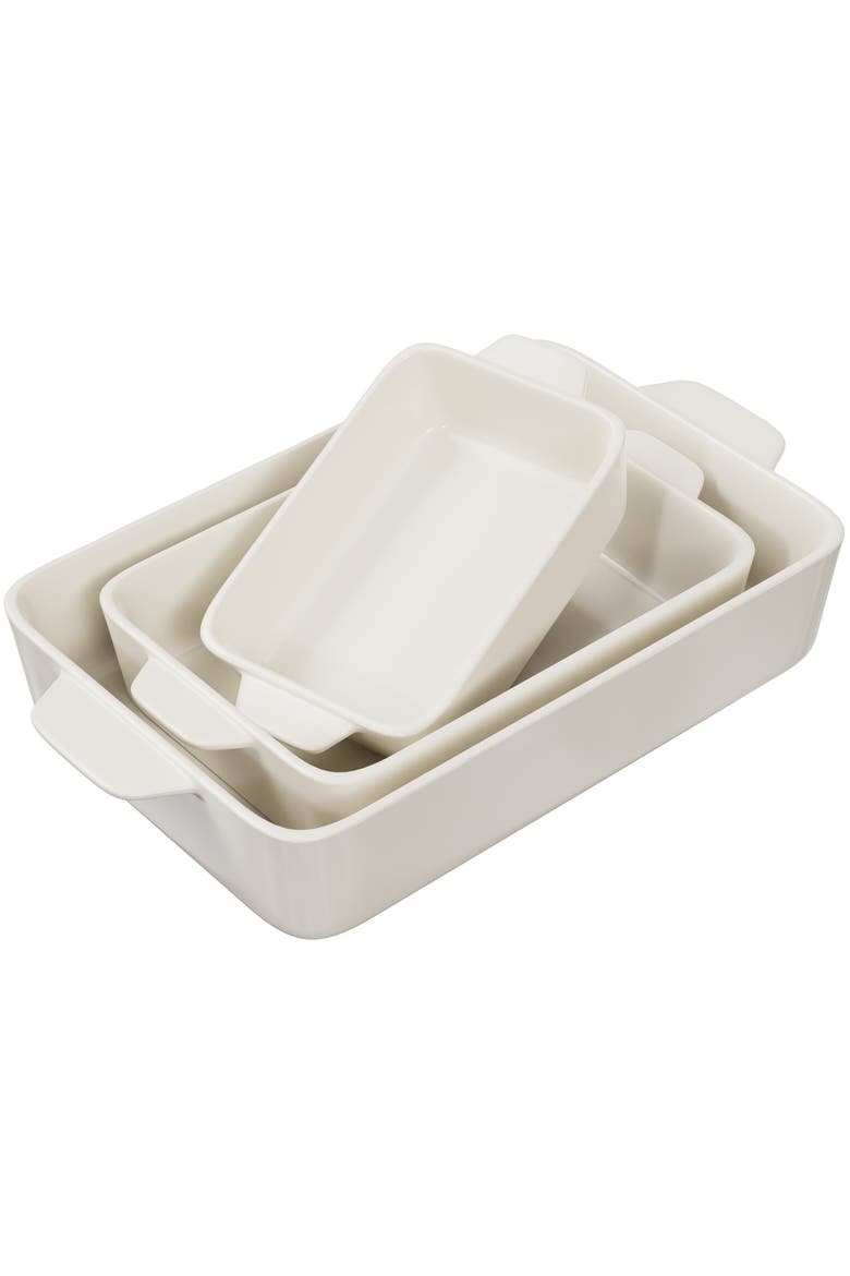 Baking Dishes - Set of 3, Main, color, Cream