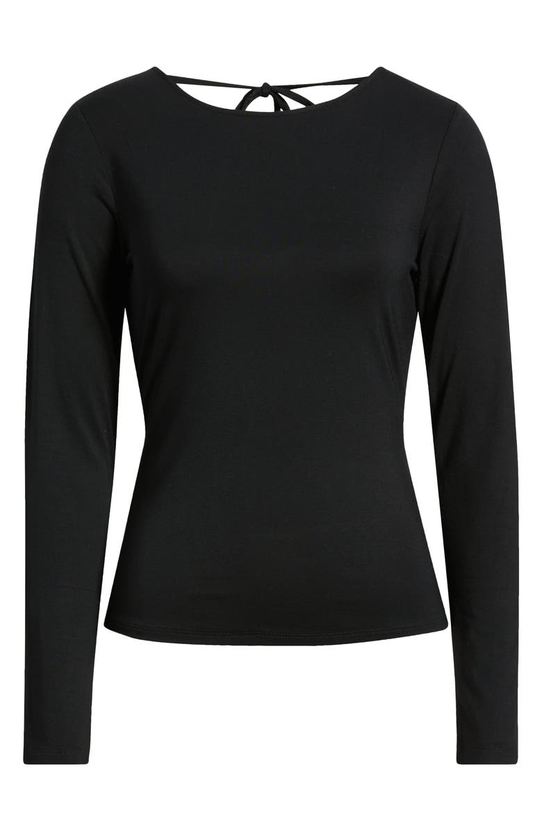 Open Edit Cowl Back Long Sleeve Shirt, Alternate, color, Black