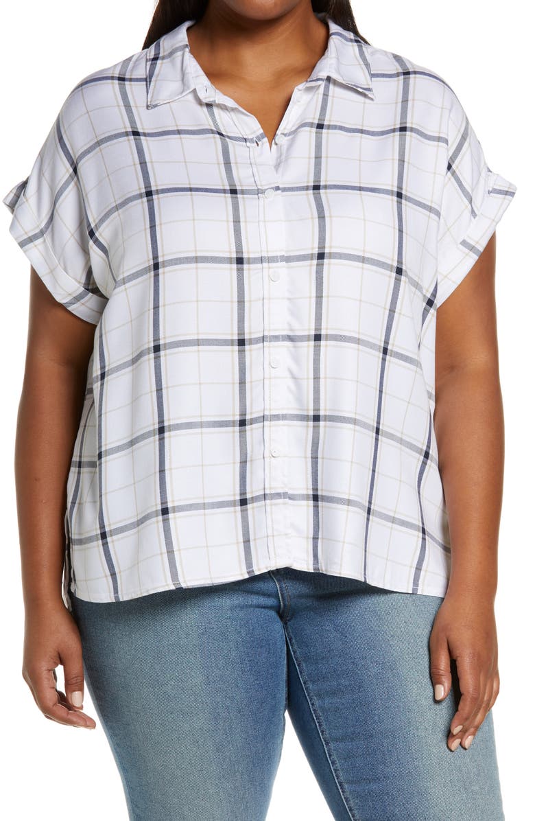 Sanctuary Mod Short Sleeve Boyfriend Shirt, Main, color, 