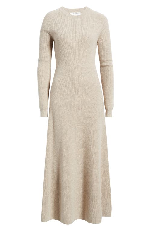 Nordstrom Long Sleeve Wool & Cashmere Rib Maxi Dress In Neutral
