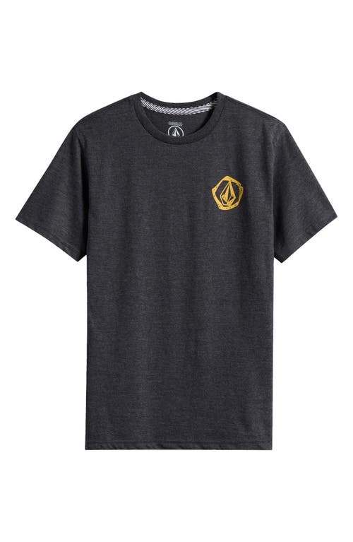 Volcom Kids' Wavy Cotton Blend Graphic T-shirt In Black