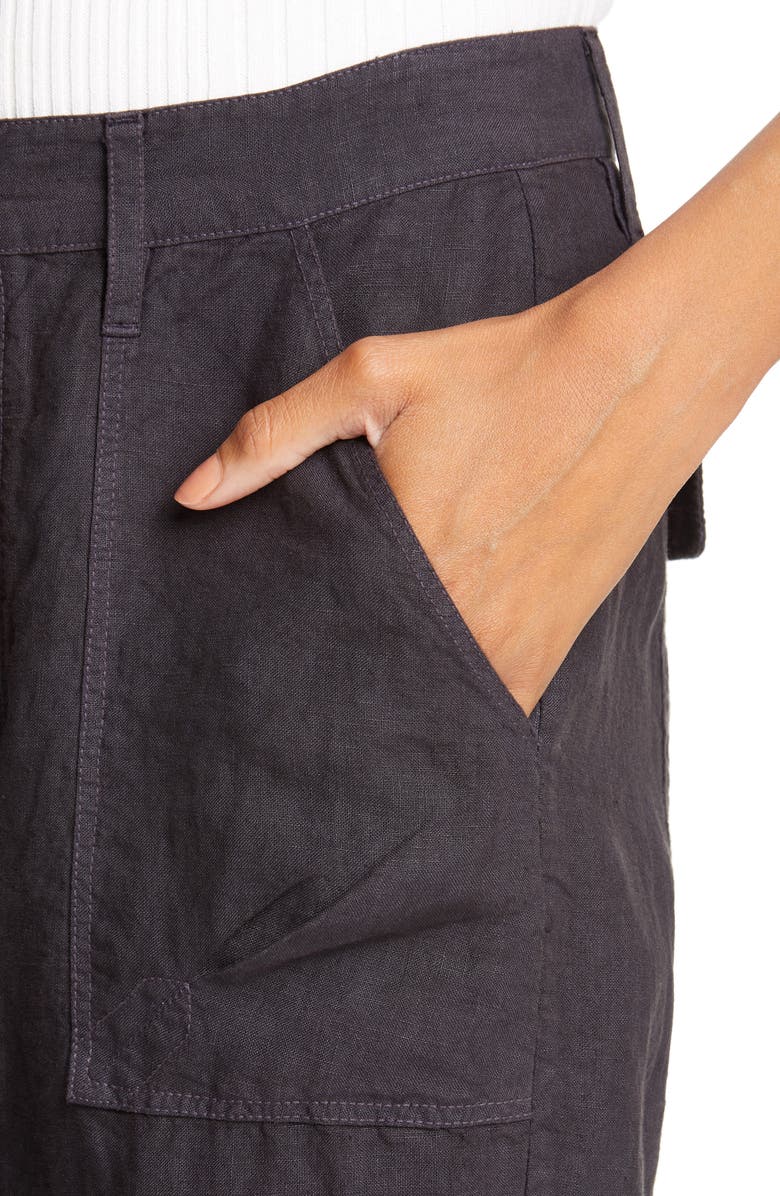 FRAME Le Beau High Waist Crop Linen Pants, Alternate, color,