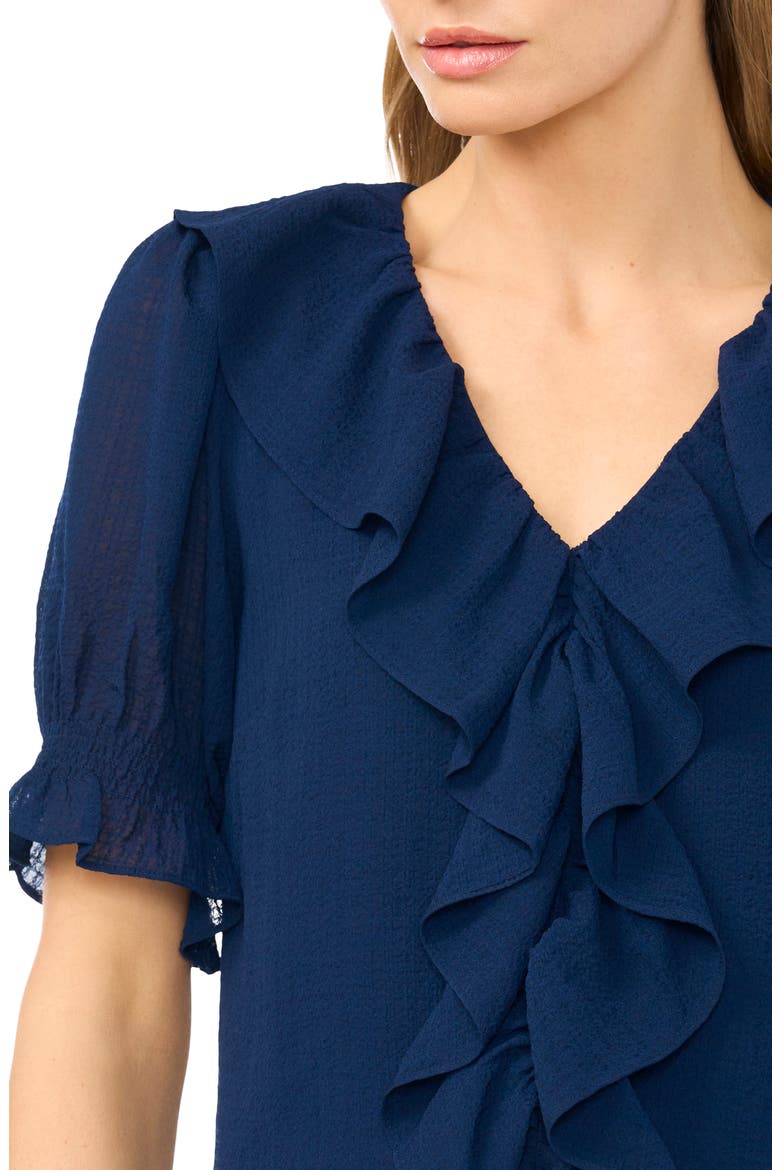 Ruffle Crepe Top, Alternate, color, CLASSIC NAVY