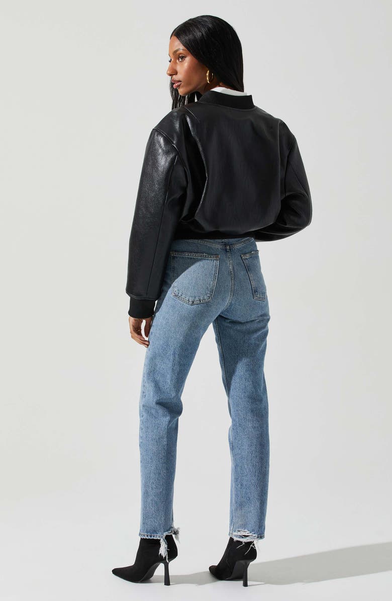 ASTR the Label Avianna Faux Leather Crop Bomber Jacket, Alternate, color,