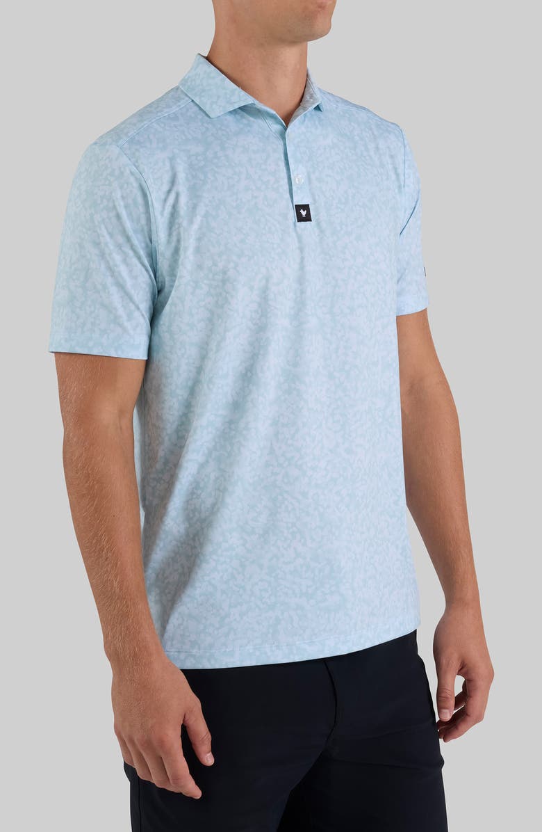 Bad Birdie Core Abstract Print Performance Polo, Alternate, color, Baby Blue