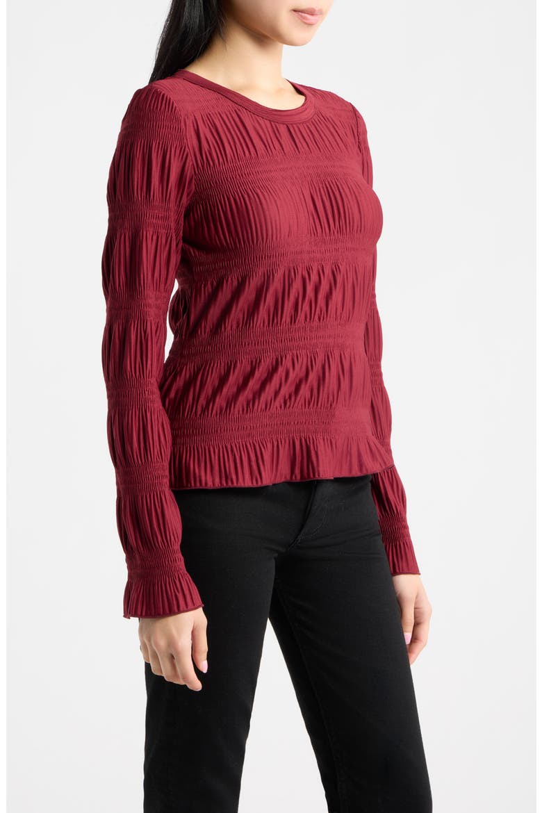 Merrow Smocked Top, Alternate, color, RUBY WINE