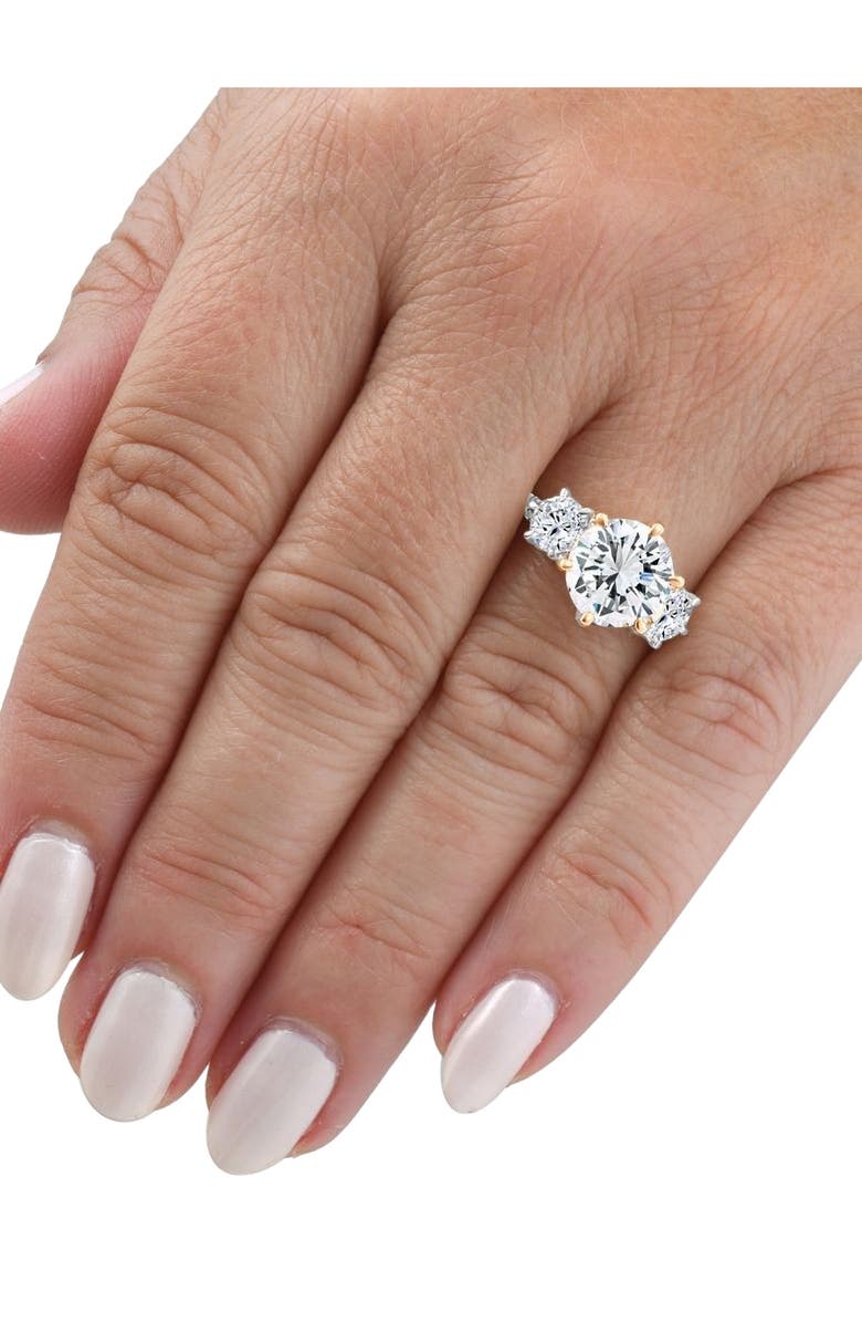 Bliss Diamond Certified 4.26Ct E/VS1 3Stone Round Diamond Engagement 14k Yellow Gold Lab Grown, Alternate, color,