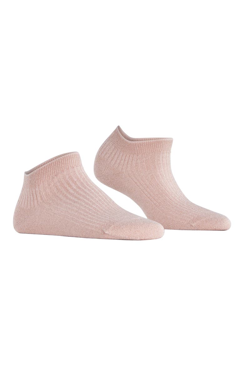 Metallic Rib Quarter Socks, Alternate, color, BLOSSOM