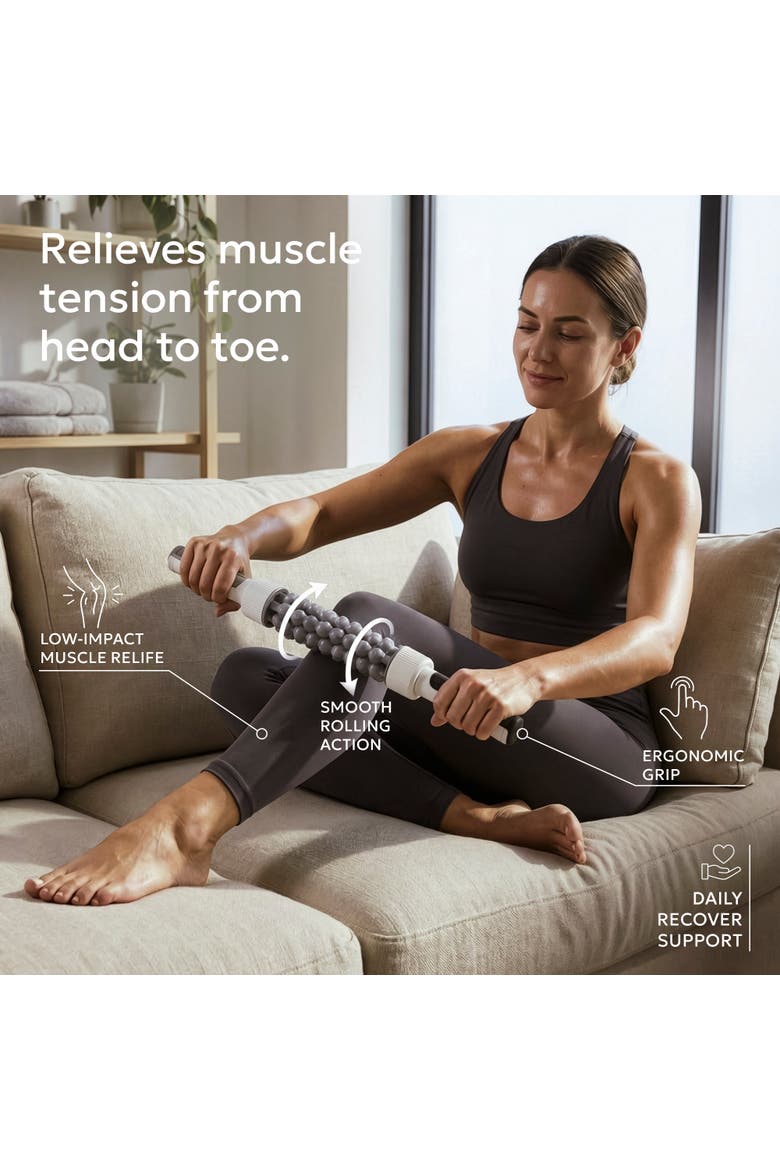 Swift Rolling Percussive Massager with 5 Speeds, Alternate, color, White