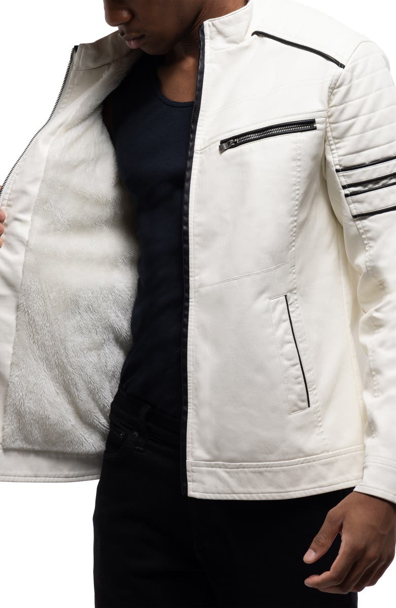 XRAY Faux Shearling Lined Faux Fur Moto Jacket, Alternate, color,